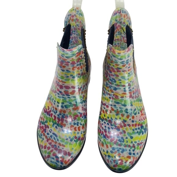 JACK ROGERS Women's Rain Boots Multicolor Rubber Elastic Side Panels Size 9M - Picture 3 of 9